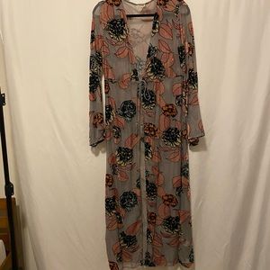 Velvet sheer floral duster